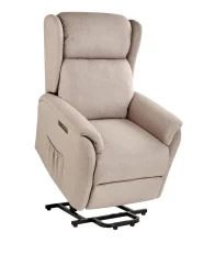Electric Recliner Chair ELEGY with Footrest Velvet Beige_924128