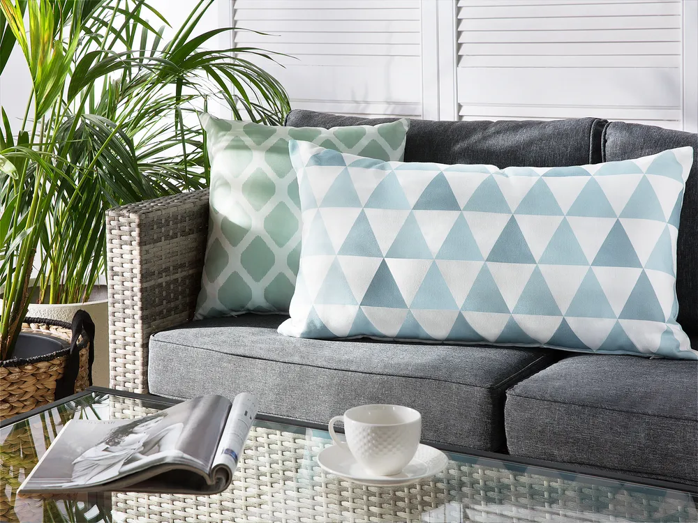 Patio Cushion TRIFOS Geometric Pattern 40 x 70 cm Blue