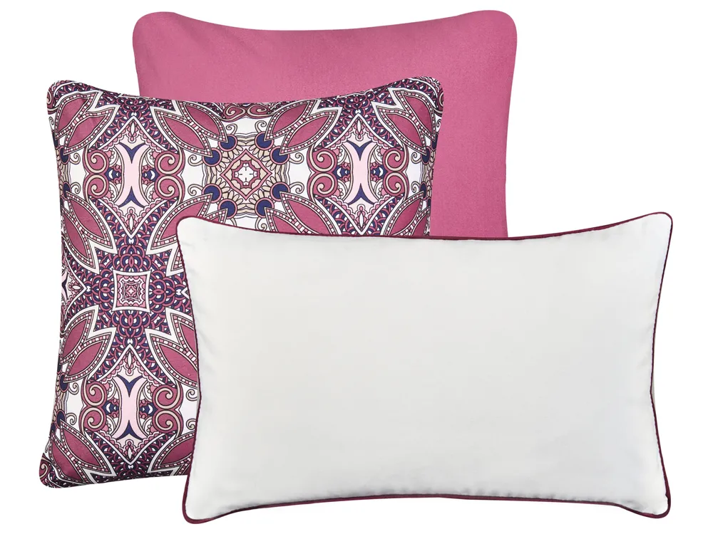 Set of 3 Outdoor Cushions MIRAGE Oriental Pattern Multicolour