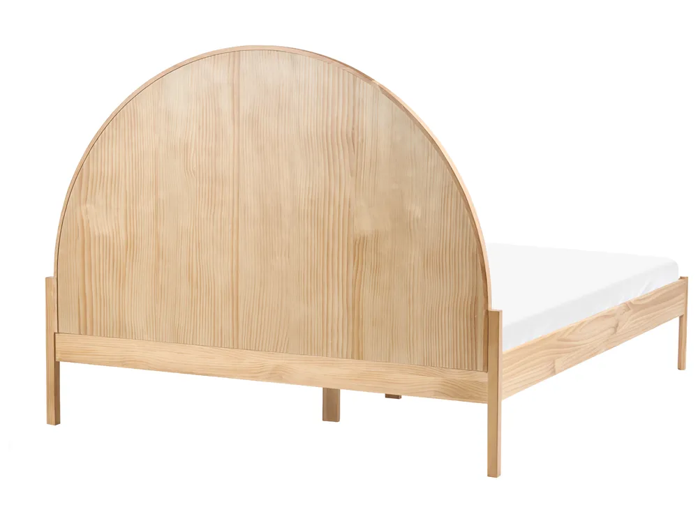 Bed Pine Wood MASCORTEL 160 x 200 cm (EU King Size) Light Brown_1079534