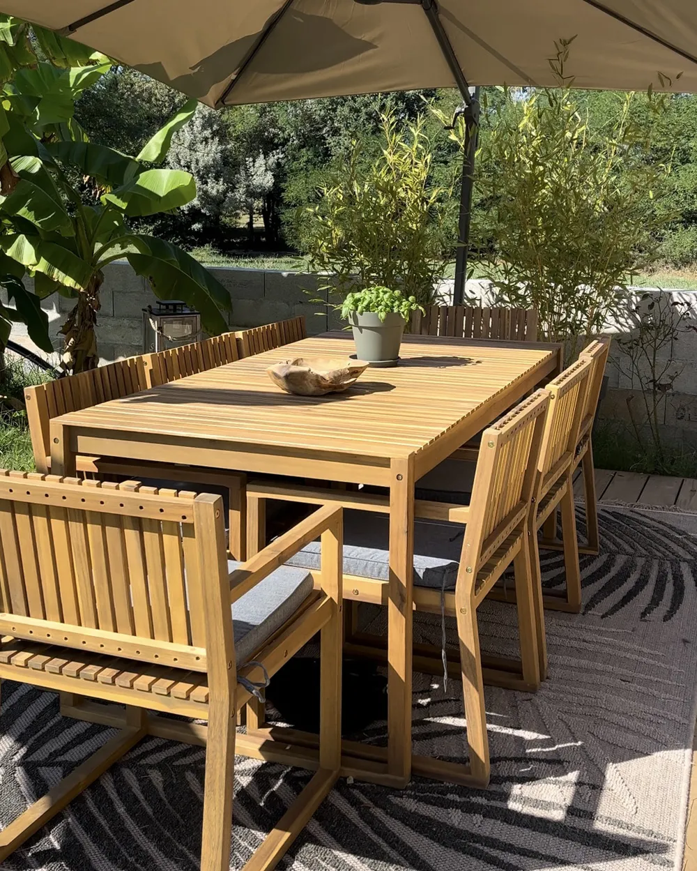 Garden Dining Table SASSARI II 180 cm 90 cm Certified Acacia Wood Light Brown_943246