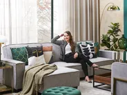 Set of 2 Decorative Cushions LIRIOPE 45 x 45 cm Black/ White Geometric Pattern_857654