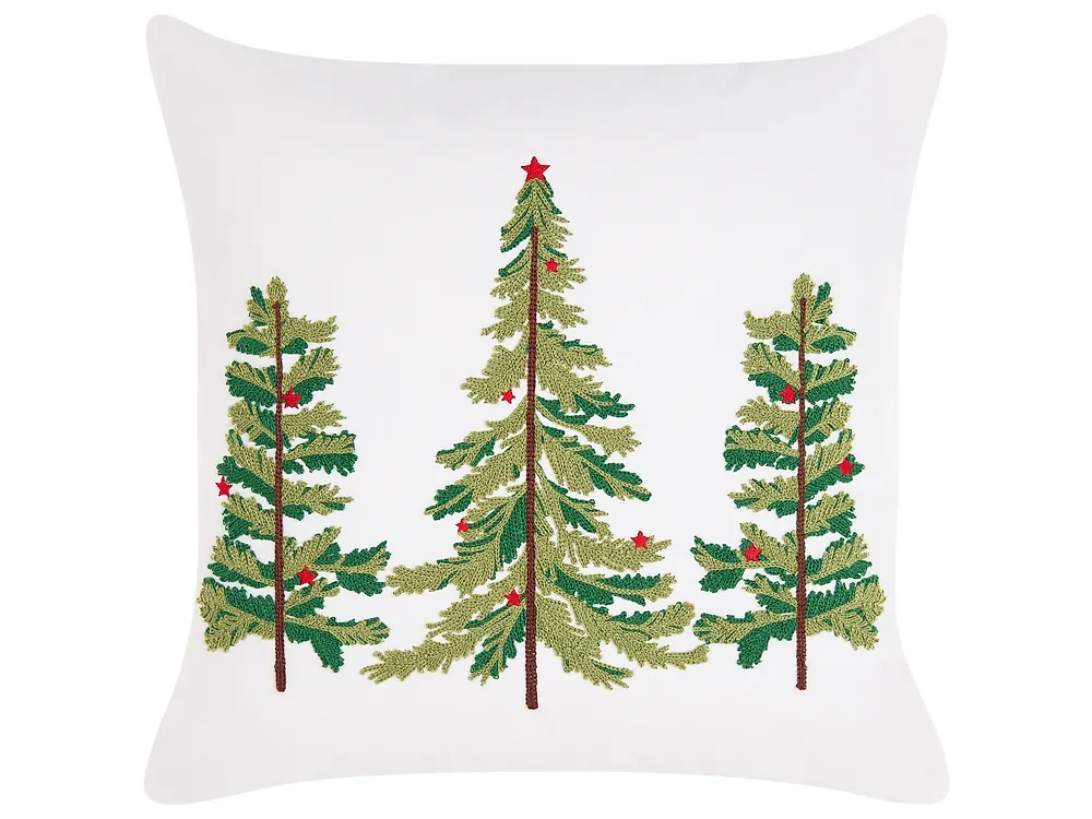 Koristetyynysetti 3 kpl ZIVEN 30 x 50 cm 45 x 45 cm Puuvilla Valkoinen Joulukuvio_1164560