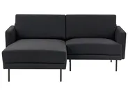 Corner Sofa 2 Seater BREDA Fabric Black Right Hand_946098