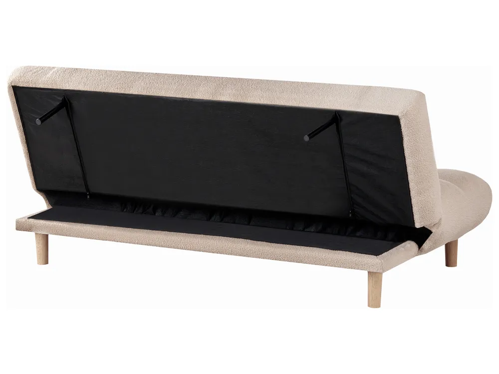 Sofa Bed 2 Seater RISOR Boucle Beige_1053615