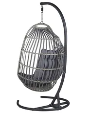 Hanging Chair with Stand SESIA PE Rattan Dark Grey_806049