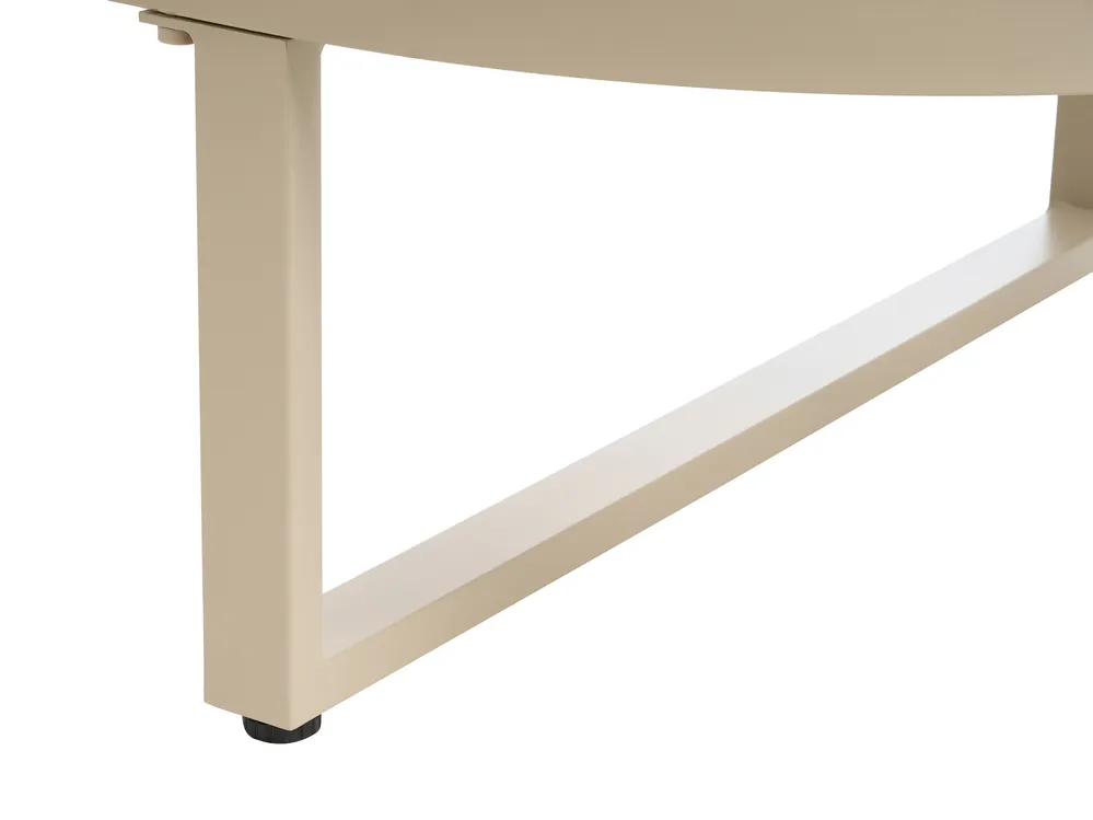 Sun Lounger with Cushion RONCOLO Metal Beige_1117416