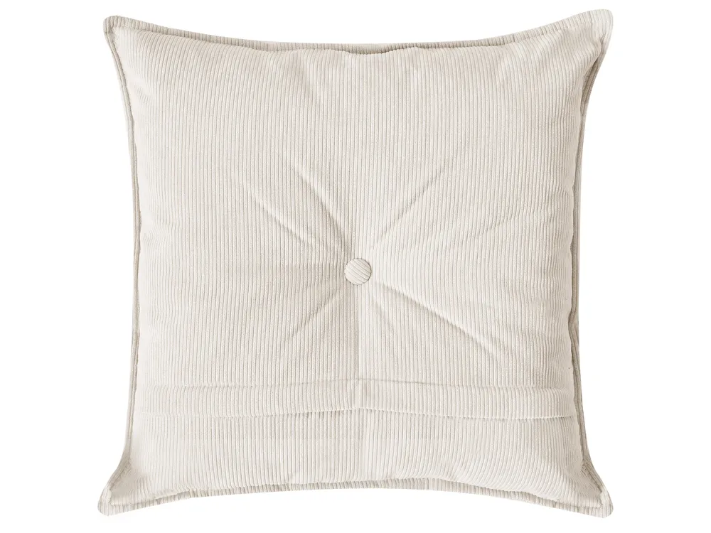Corner Sofa 3 Seater DOLVA Corduroy Off-White Left Hand_863081