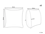 Set med 2 prydnadskuddar MILAS 50 x 50 cm Linne Vit Randigt_904795