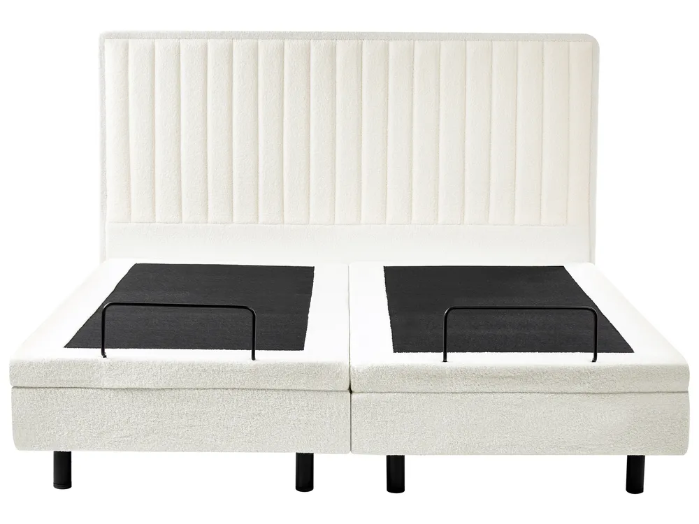Justerbar säng Bouclé DUKE II 180 x 200 cm Off-White_1026044