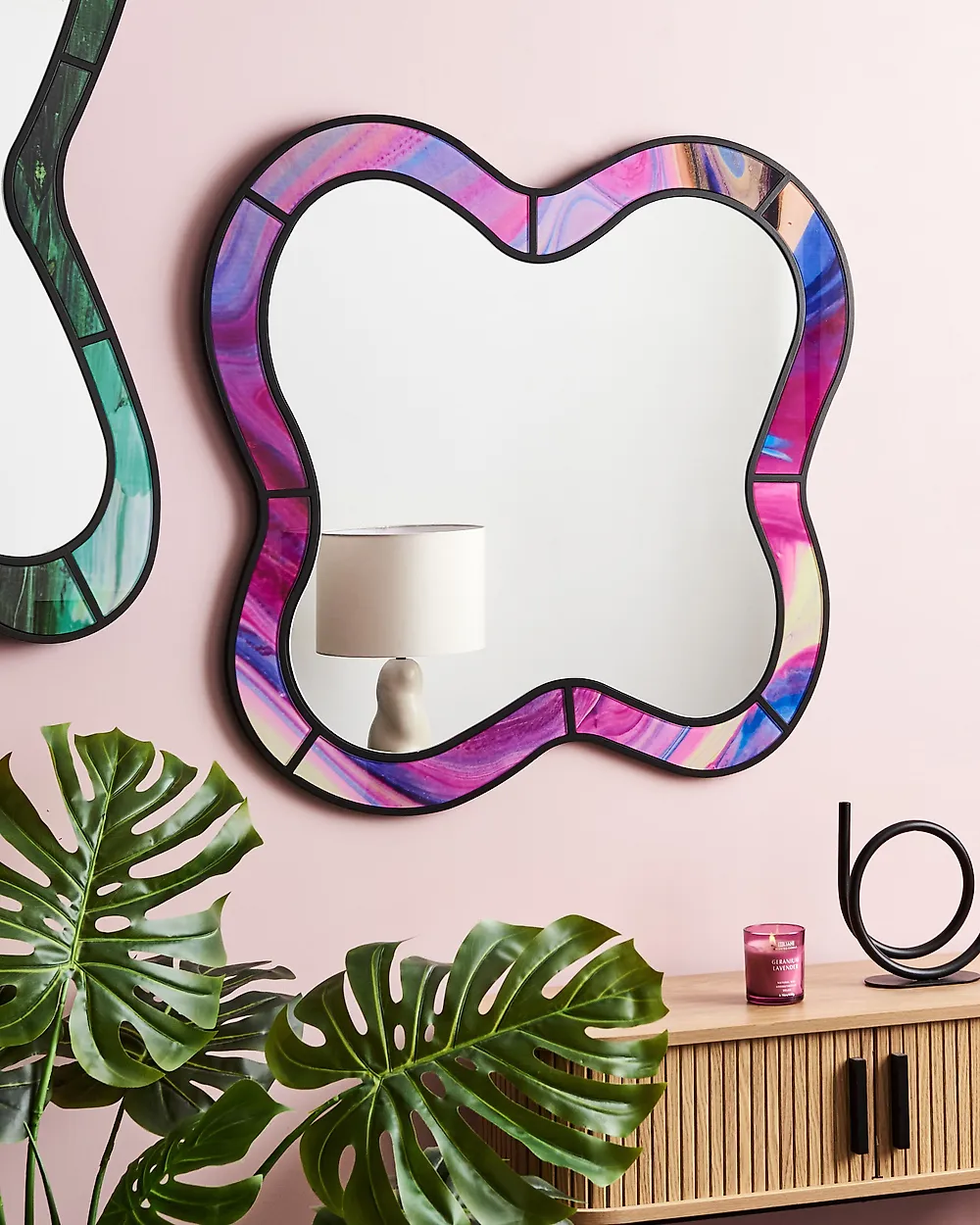 Wall Mirror PULNOY 72 cm 80 cm Pink_1187321