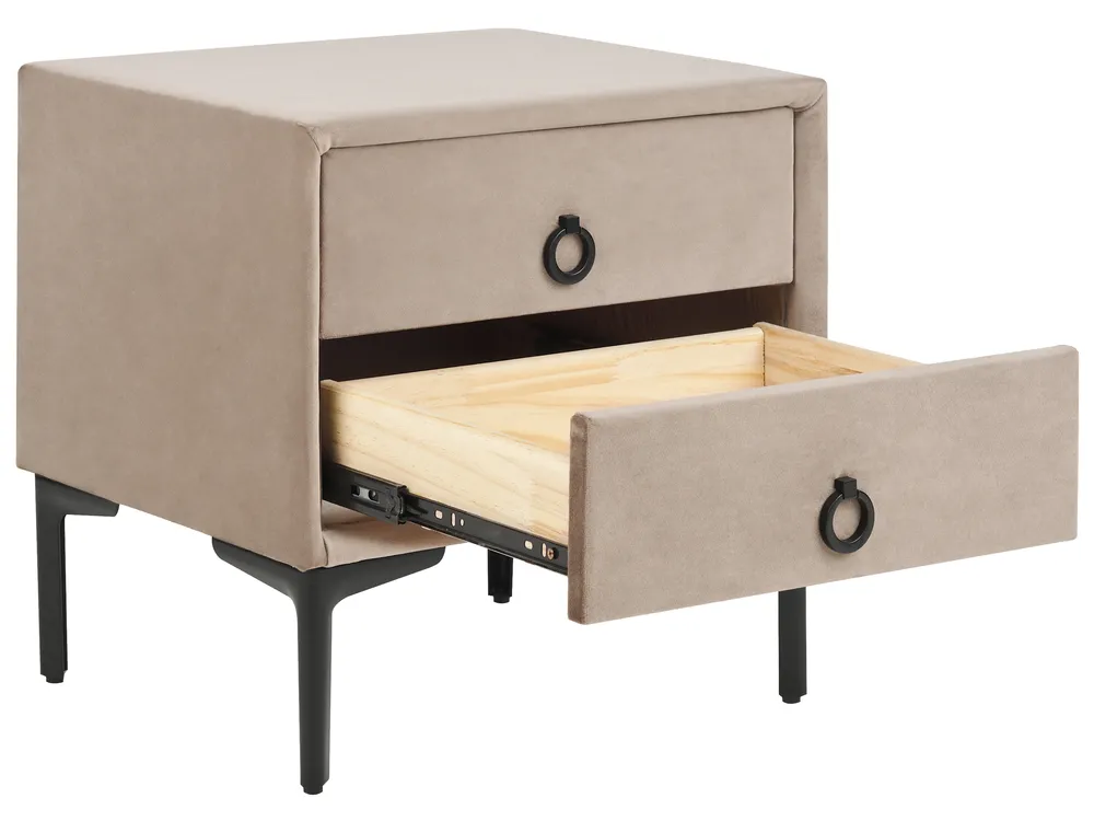 Bedroom Set SEZANNE Velvet Taupe 140 x 200 cm (EU Double)_892612