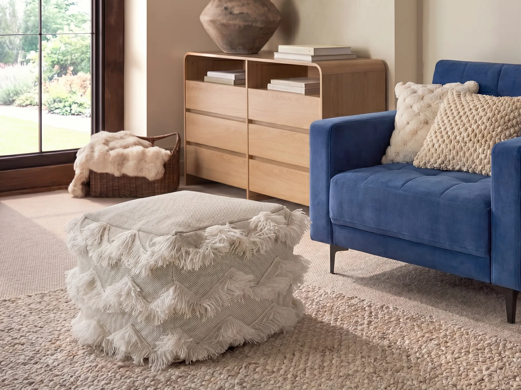 Pouffe NASHIK Cotton Beige_711248