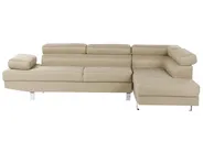 Corner Sofa 5 Seater NORREA Fabric Light Beige Left Hand_685959