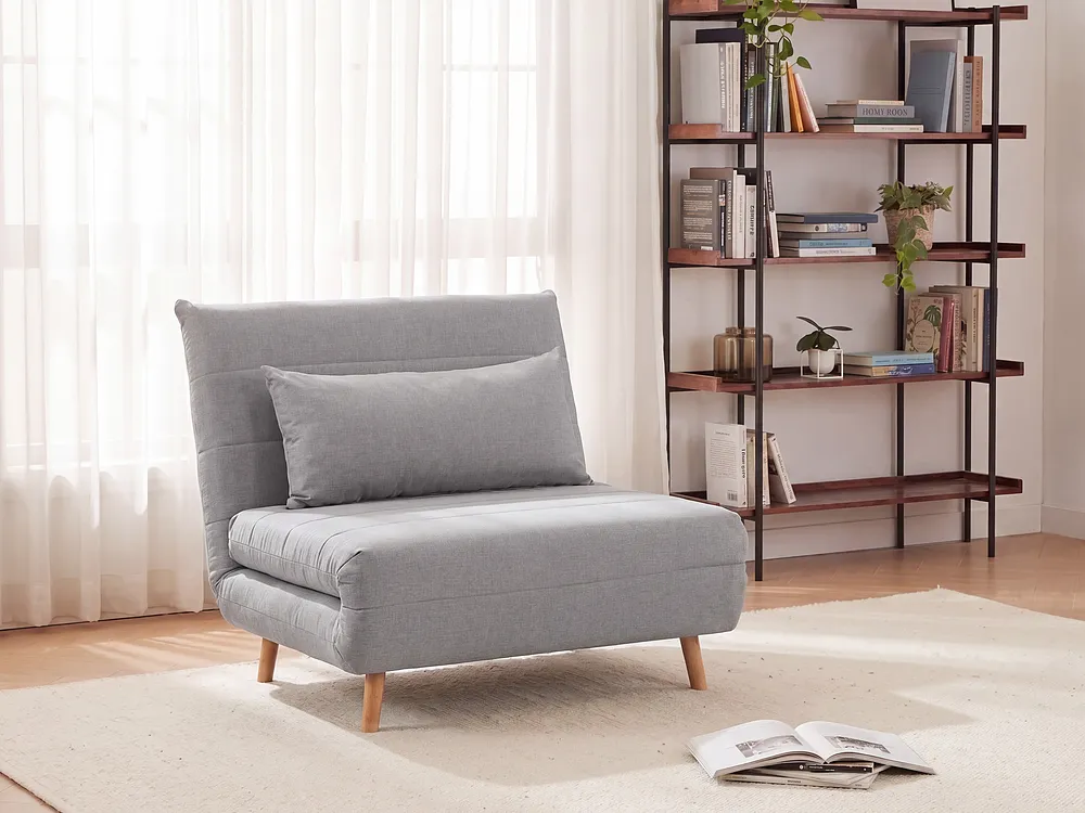 Single Sofa Bed SETTEN Fabric Light Grey_1153730