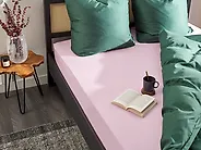 Fitted Sheet JANBU 140 x 200 cm Cotton Pastel Pink_1184534
