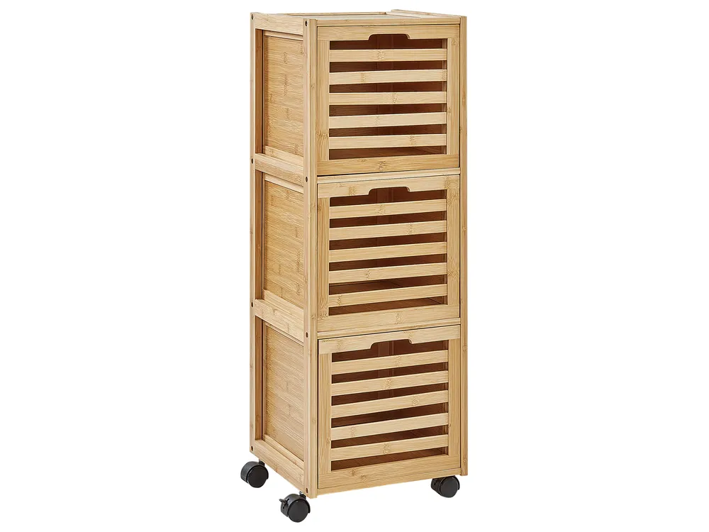 Bathroom Cabinet SHAWNEE Bamboo Wood 32 cm Light Brown