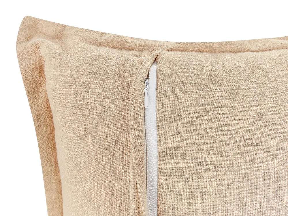 Set of 2 Decorative Cushions GUZMANIA 45 x 45 cm Beige Solid_810657