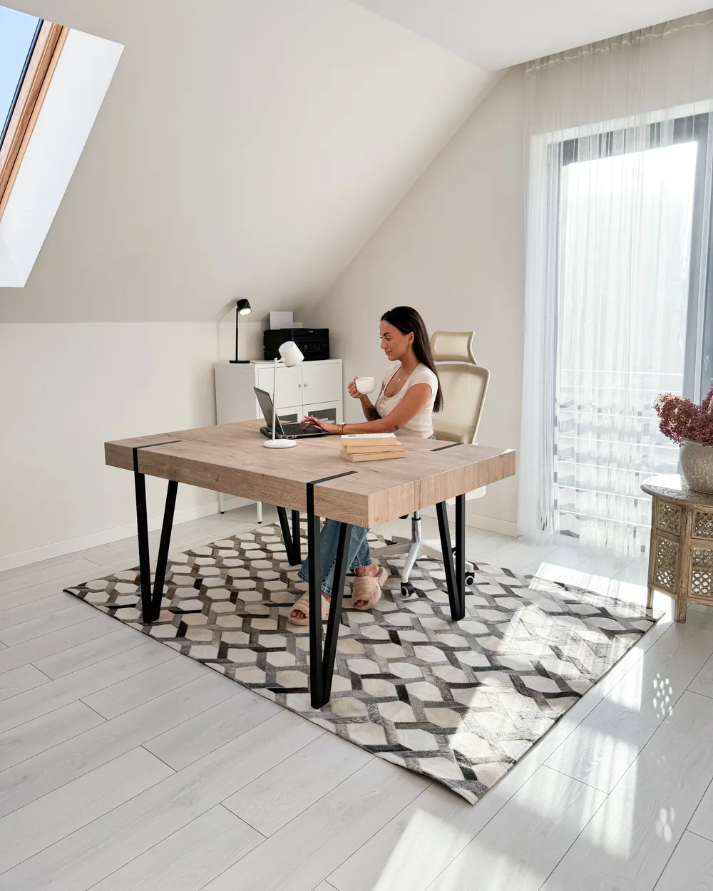 Rug AYDIN Grey 160 x 230 cm Leather_1051612