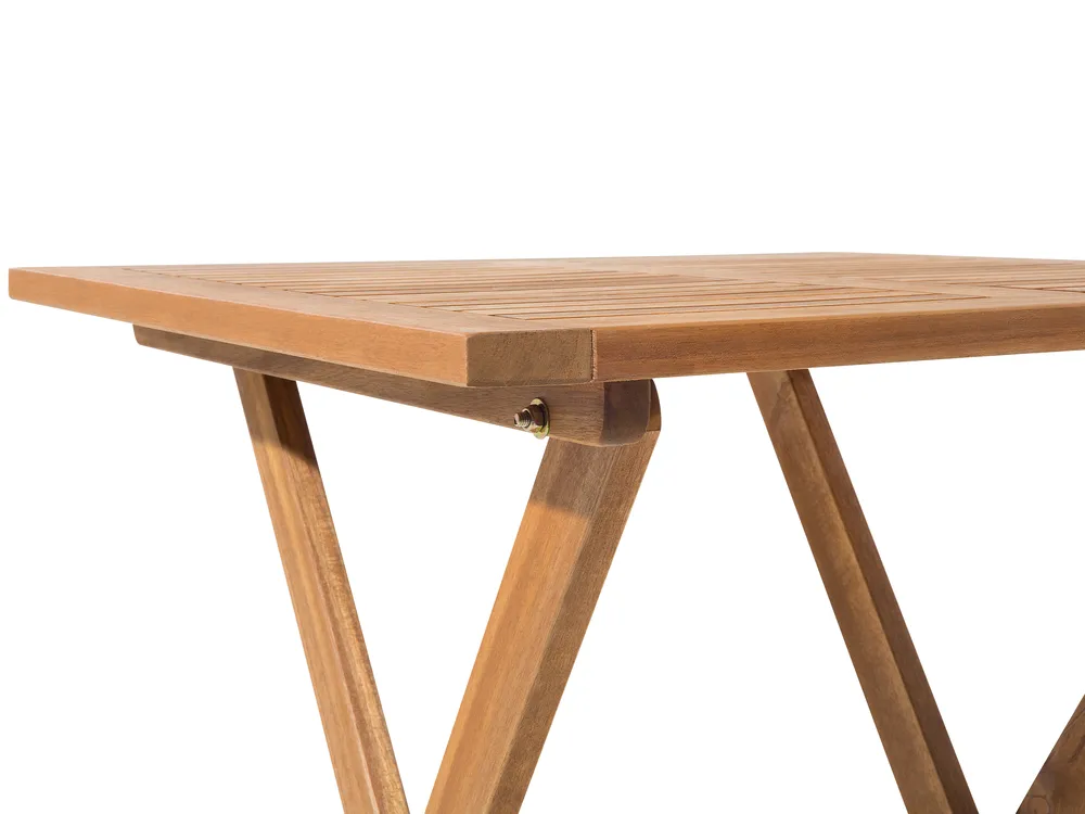Bistro Set with Cushions FIJI Acacia Wood Yellow_680757