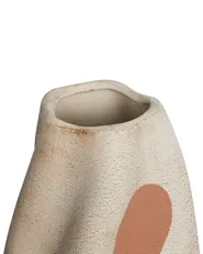 Flower Vase BATOIDEA 25 cm Stoneware Light Beige_935184