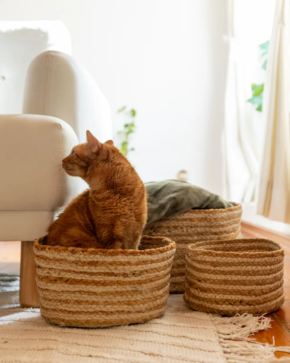 Set of 3 Baskets KAHU Jute Natural_975432
