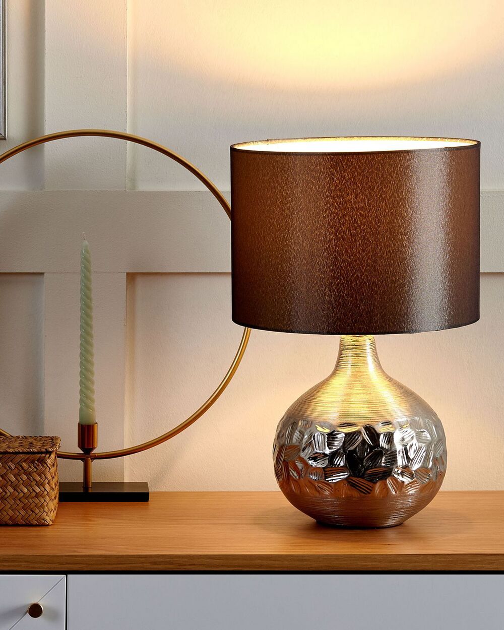Bordslampa YAKIMA Porslin Grå