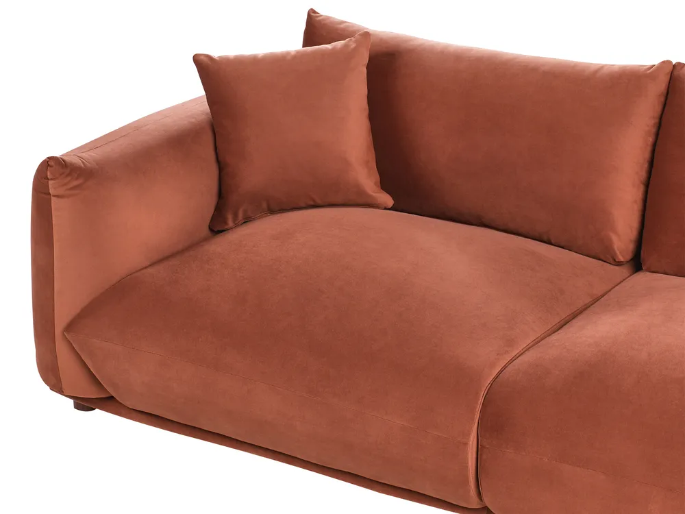 Soffa 3-sits LUVOS Sammet Guldbrun_970475