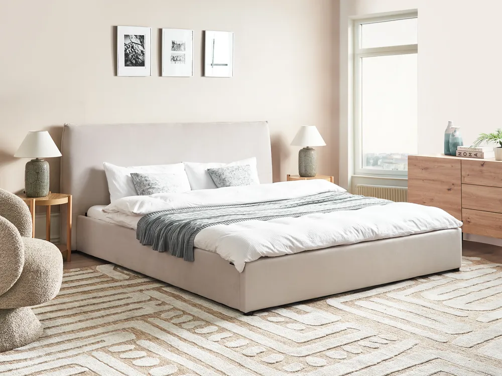 Waterbed Velvet LAVAUR 180 x 200 cm (EU Super King) Off-White