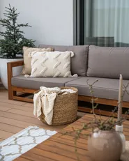 Set med 2 prydnadskuddar CERINTHE 40 x 60 cm Bomull Ljusbeige Chevrontryck_918276