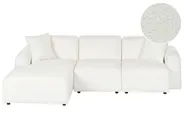 Modular Corner Sofa 3 Seater HEDE Boucle White Right Hand_1091844