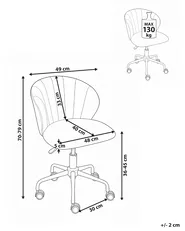 Desk Chair CHEERFUL Velvet Pastel Pink_1024974