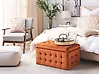 Storage Ottoman MICHIGAN Velvet Orange
