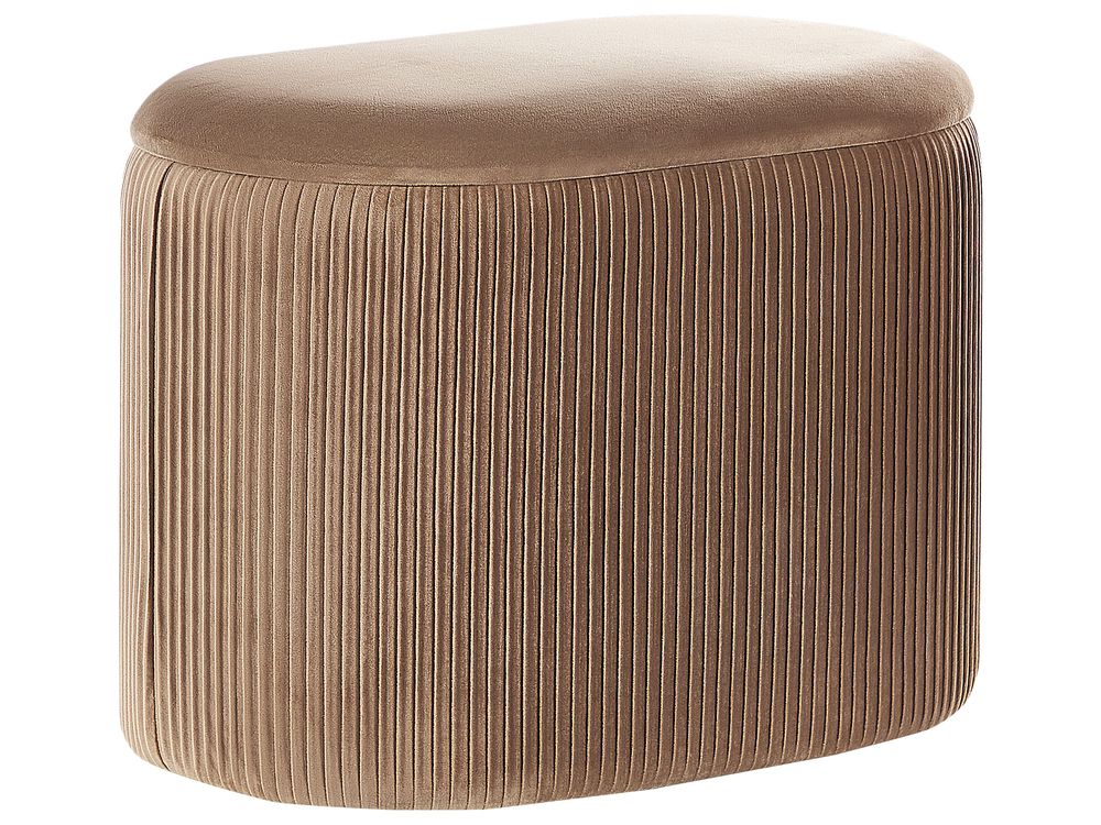Puff med oppbevaring RICHLAND Fløyel Beige