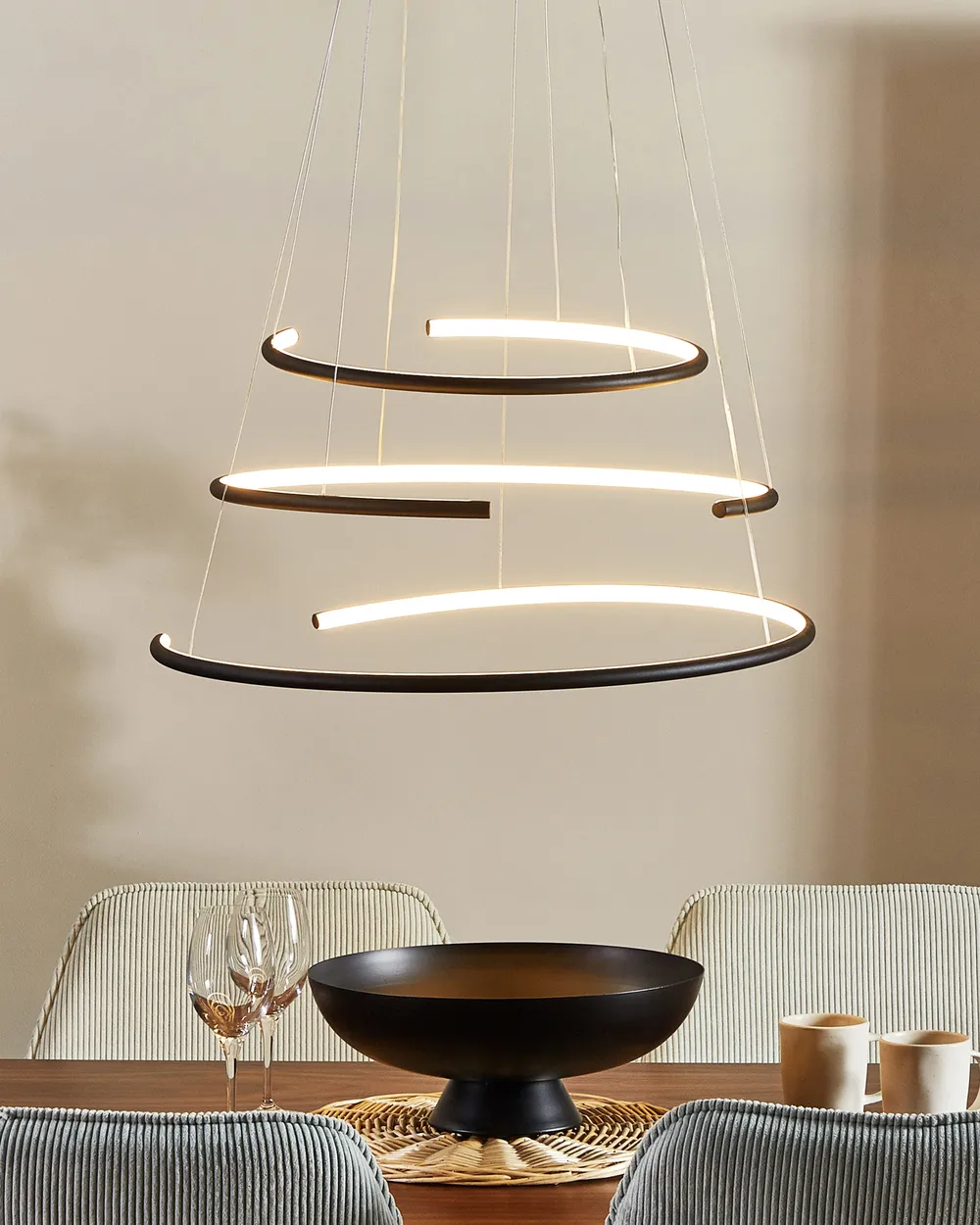 LED Pendant Lamp MAYU Metal Black