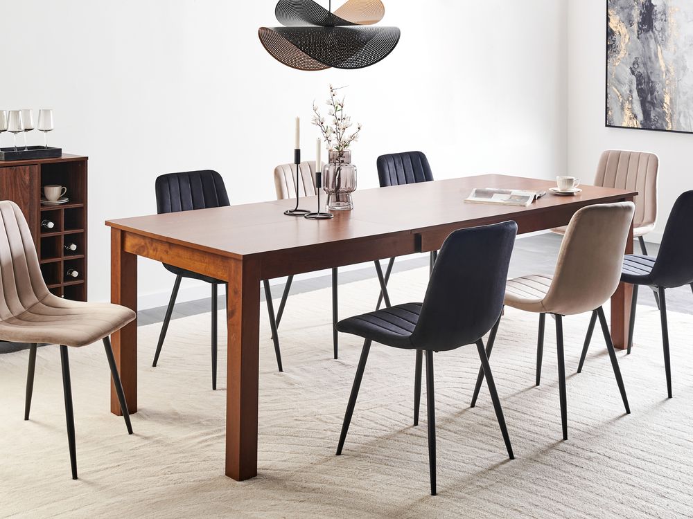 Uttrekkbart spisebord MADURA Mørk ask 160/240 cm 90 cm