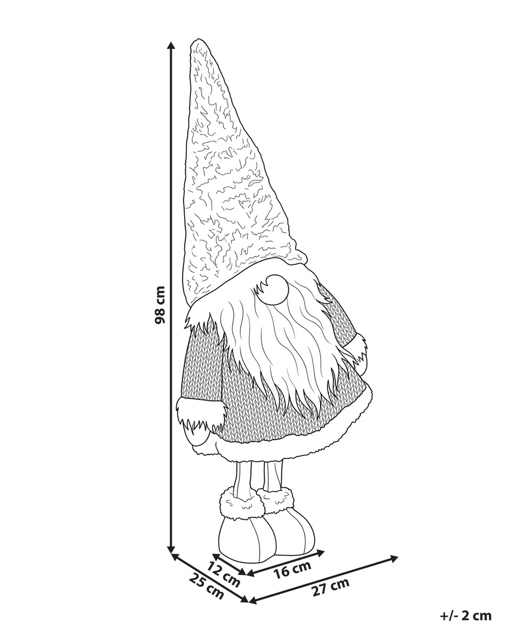Julpynt AUTTI 98 cm Trädgårdstomte Brun_1175071