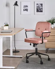 Skrivbordsstol PAWNEE Sammet Rosa_1016700