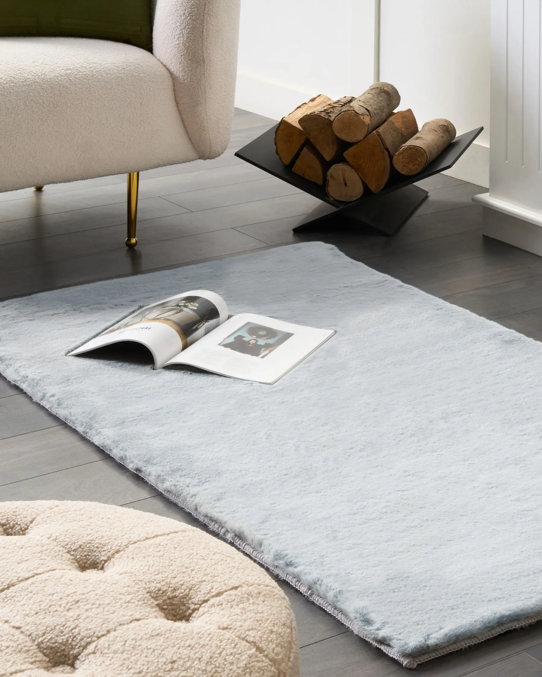 Faux Fur Rug MIRPUR Light Grey 80 x 150 cm_858802
