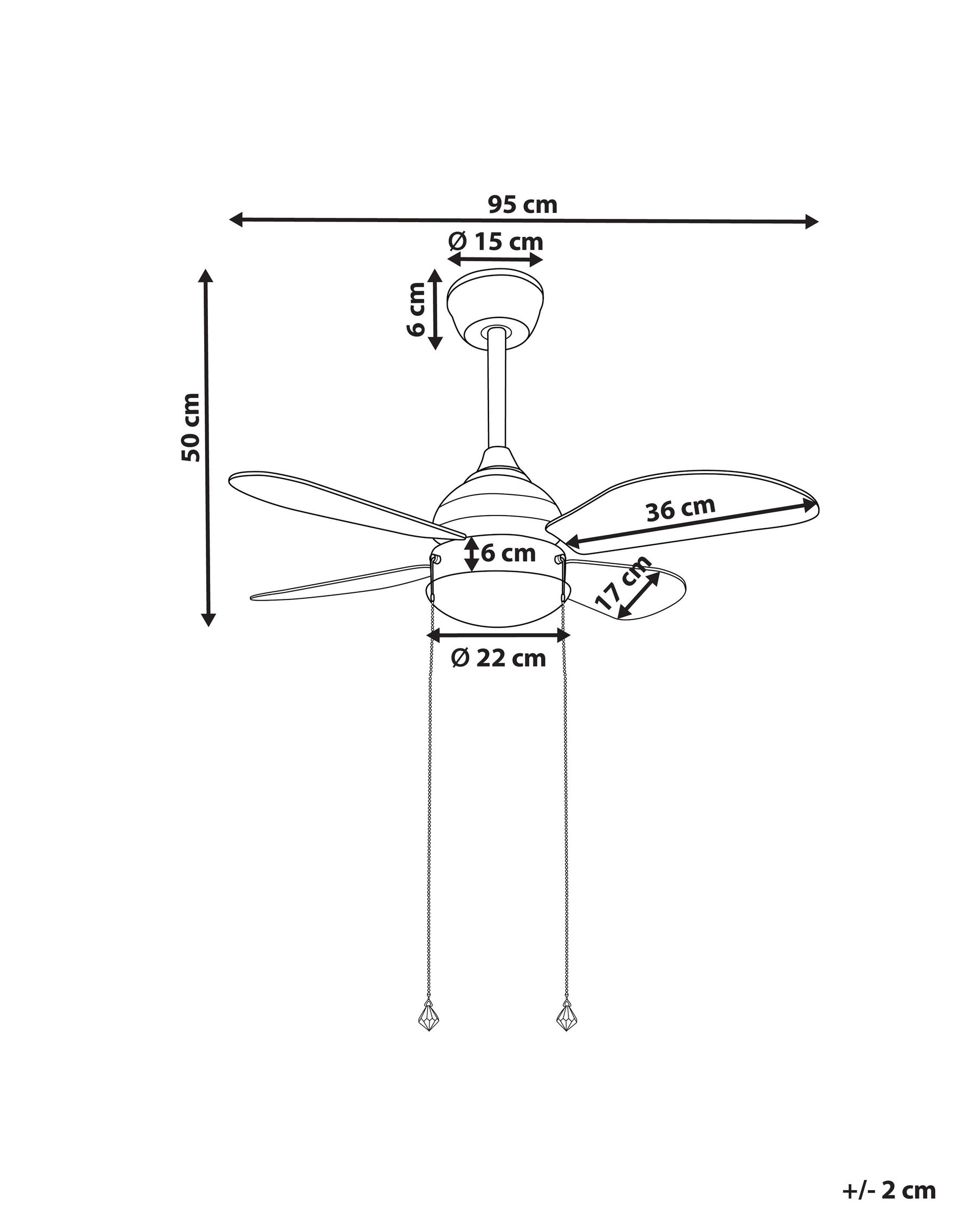 Takfläkt med lampa DOLORES LED Gul_861675
