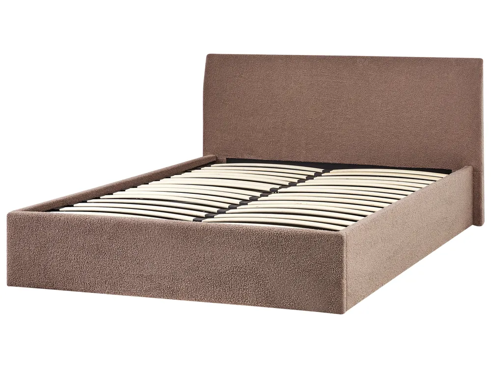Ottoman Bed ORBEY Boucle Brown 140 x 200 cm (EU Double)_964703