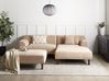 Corner Sofa 3 Seater HOLT with Ottoman Fabric Beige Left Hand