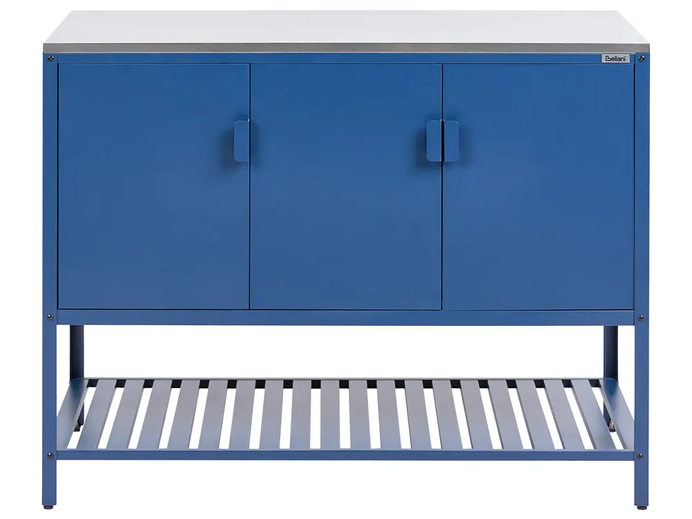 Outdoor Kitchen Cabinet MAENZA Blue Metal_1044836