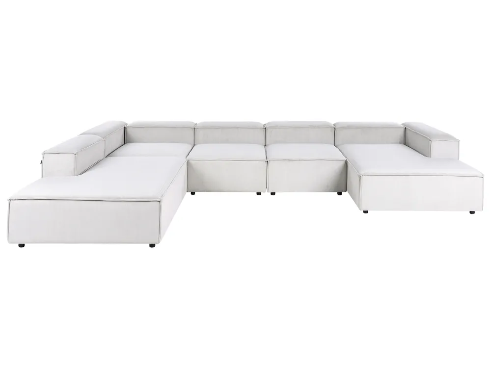 Modular Corner Sofa 5 Seater ARDAL Corduroy Off-White Right Hand_1008150