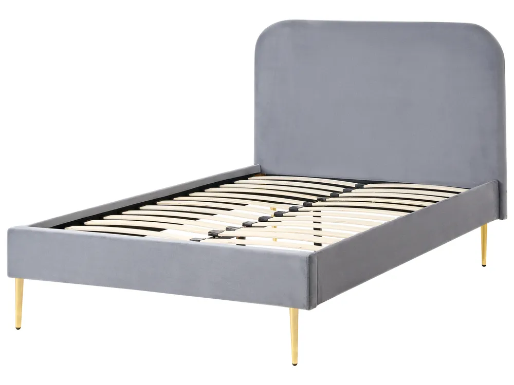Bed Velvet FLAYAT 120 x 200 cm (EU Small Double) Grey_1024348
