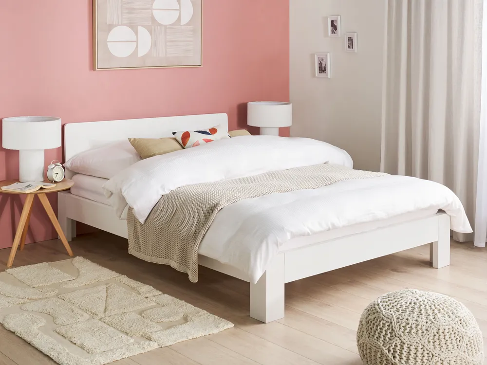 Bed Pine Wood ROYAN 140 x 200 cm (EU Double) White
