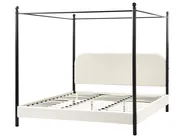 Four Poster Bed Boucle DANNEMOIS 180 x 200 cm (EU Super King) Off-White_960961