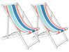 Set of 2 Sun Lounger Replacement Fabrics ANZIO/AVELLINO 113 x 44 cm Multicolour