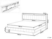 Säng med LED-belysning BEAULIEU Mörkgrå 160 x 200 cm med förvaring med USB-port_993614