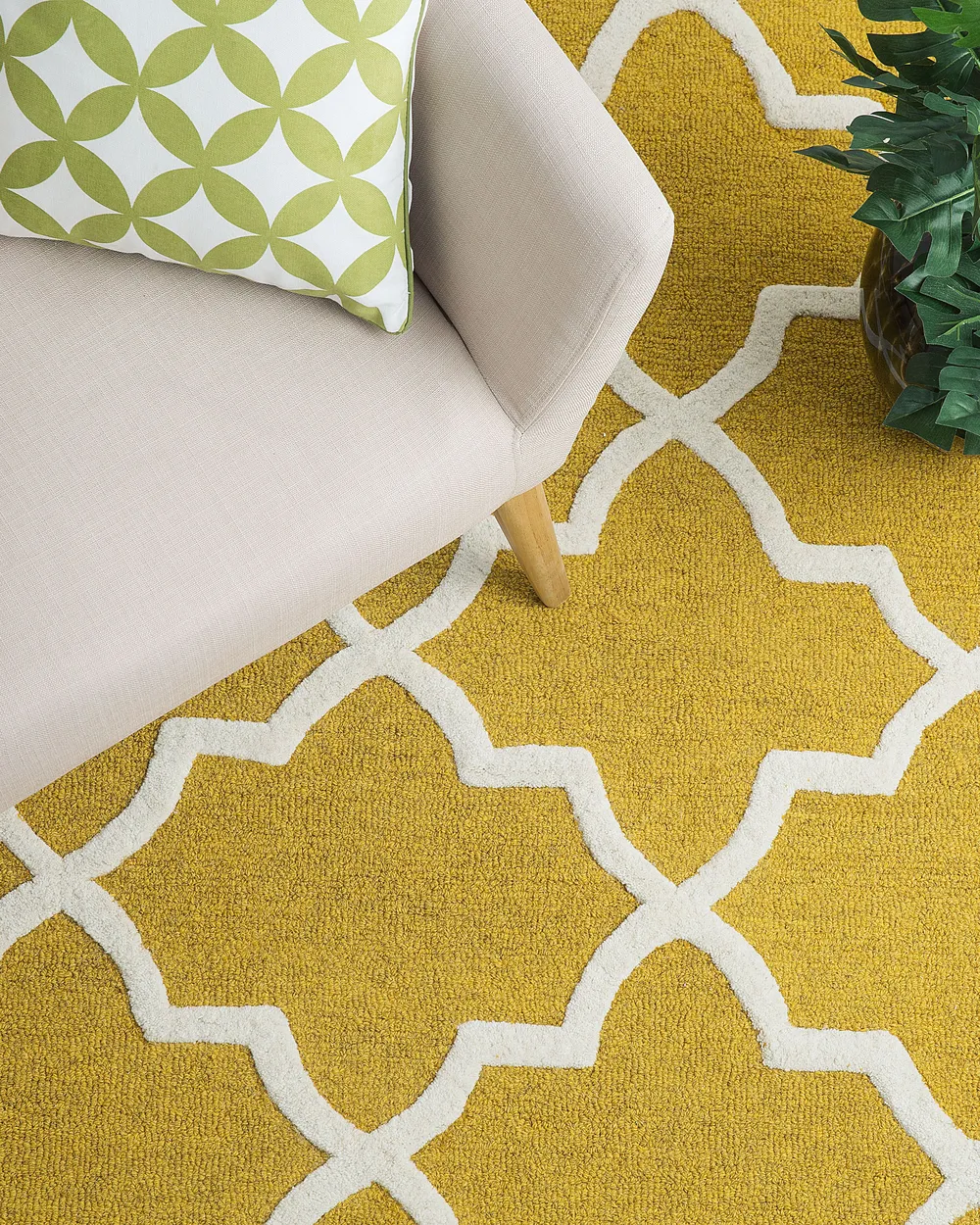 Rug SILVAN Yellow 140 x 200 cm Wool